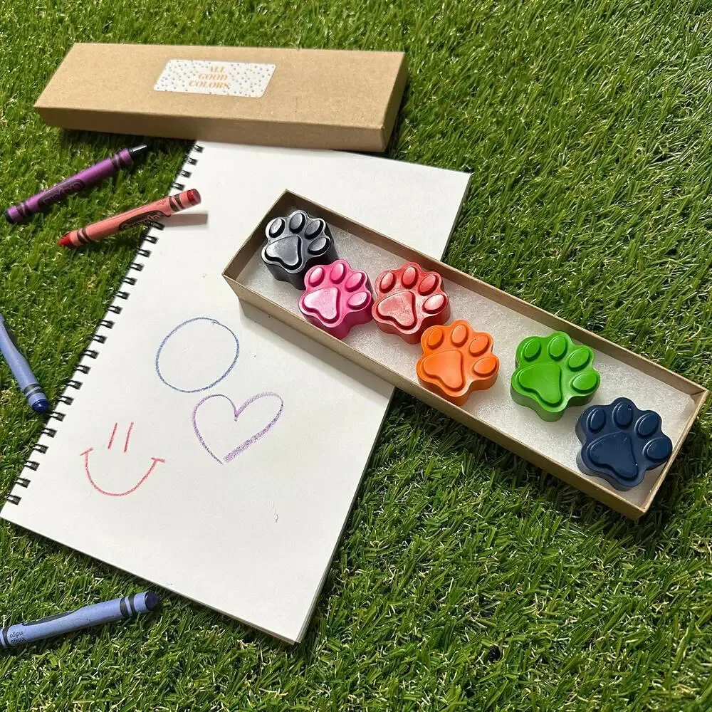 2/$30 Paw Print Crayons (6), Kids Girls Boys, Unique Dog Cat Pet Birthday Gift